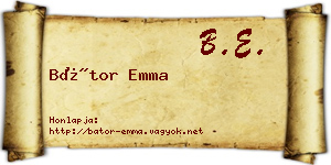 Bátor Emma névjegykártya