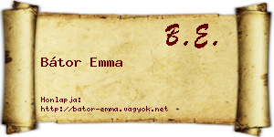 Bátor Emma névjegykártya
