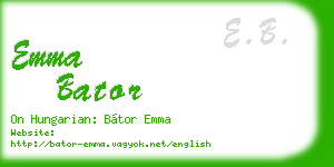 emma bator business card